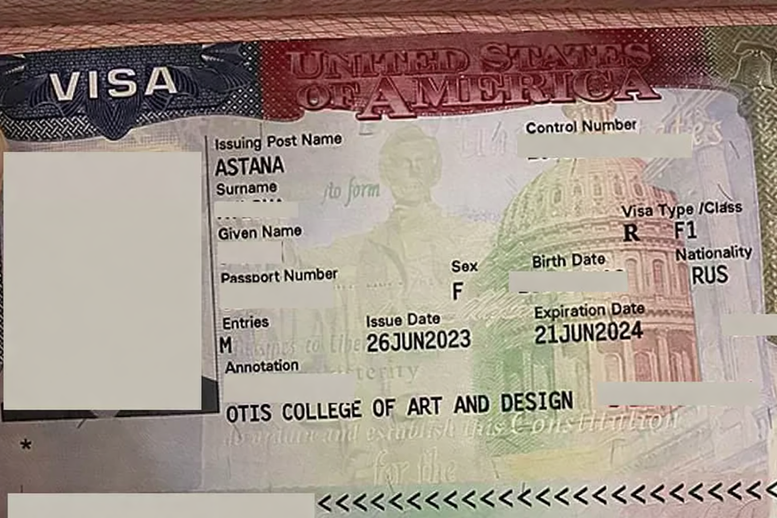 Виза Наталии